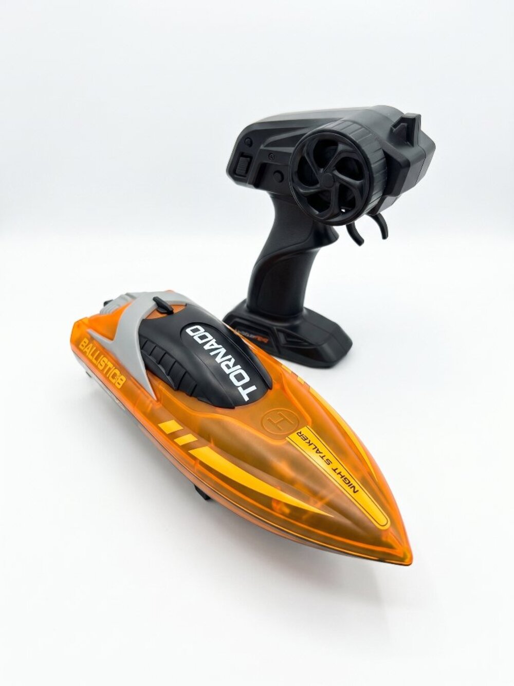 RC Speed Boat Tornado Night Stalker Ballistic 8 with Remote Controller - Orange